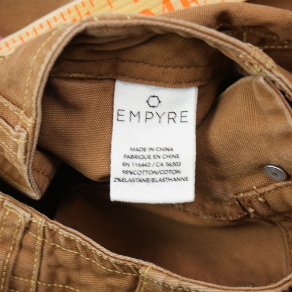 Empyre Canvas Brown Cargo Pants Women's 1 Pocket Utility Trousers Khaki Workwear - Picture 7 of 9